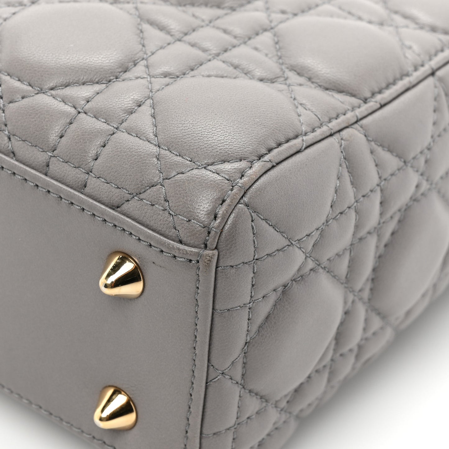 Lambskin Cannage Small Lucky Badges My Lady Dior Grey