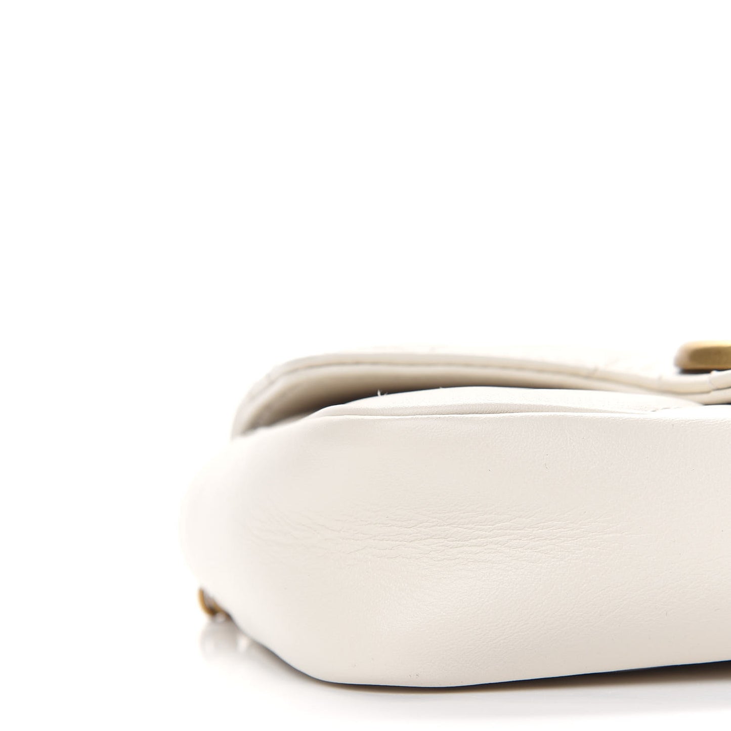 Calfskin Matelasse Super Mini GG Marmont Shoulder Bag White