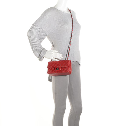 Chanel Lambskin Quilted Mini Rectangular Flap Red 2 of 9