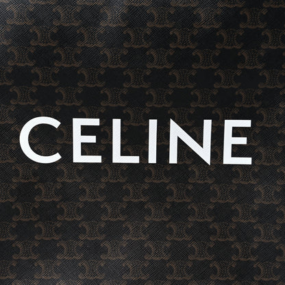 Celine Triomphe Canvas Calfskin Small Vertical Cabas Tan 6 of 8