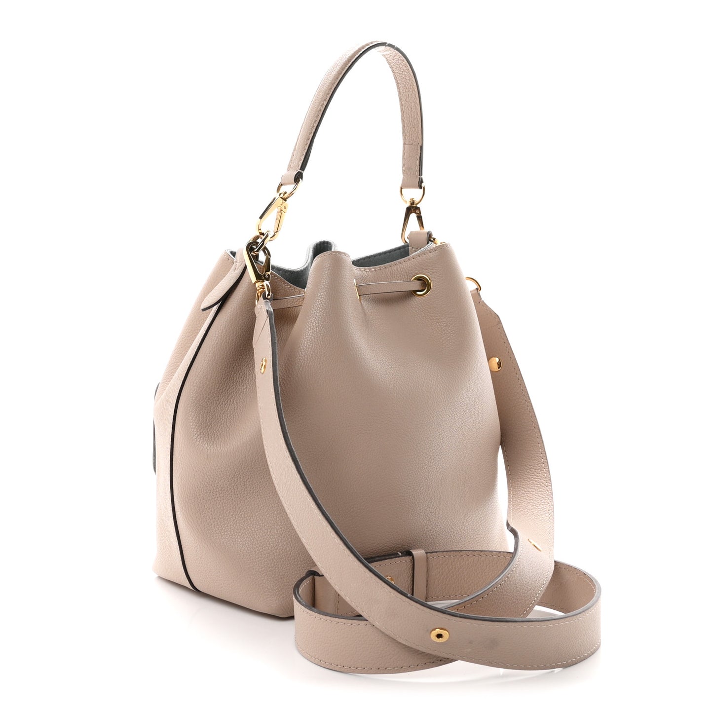 Calfskin Lockme Bucket MM Greige
