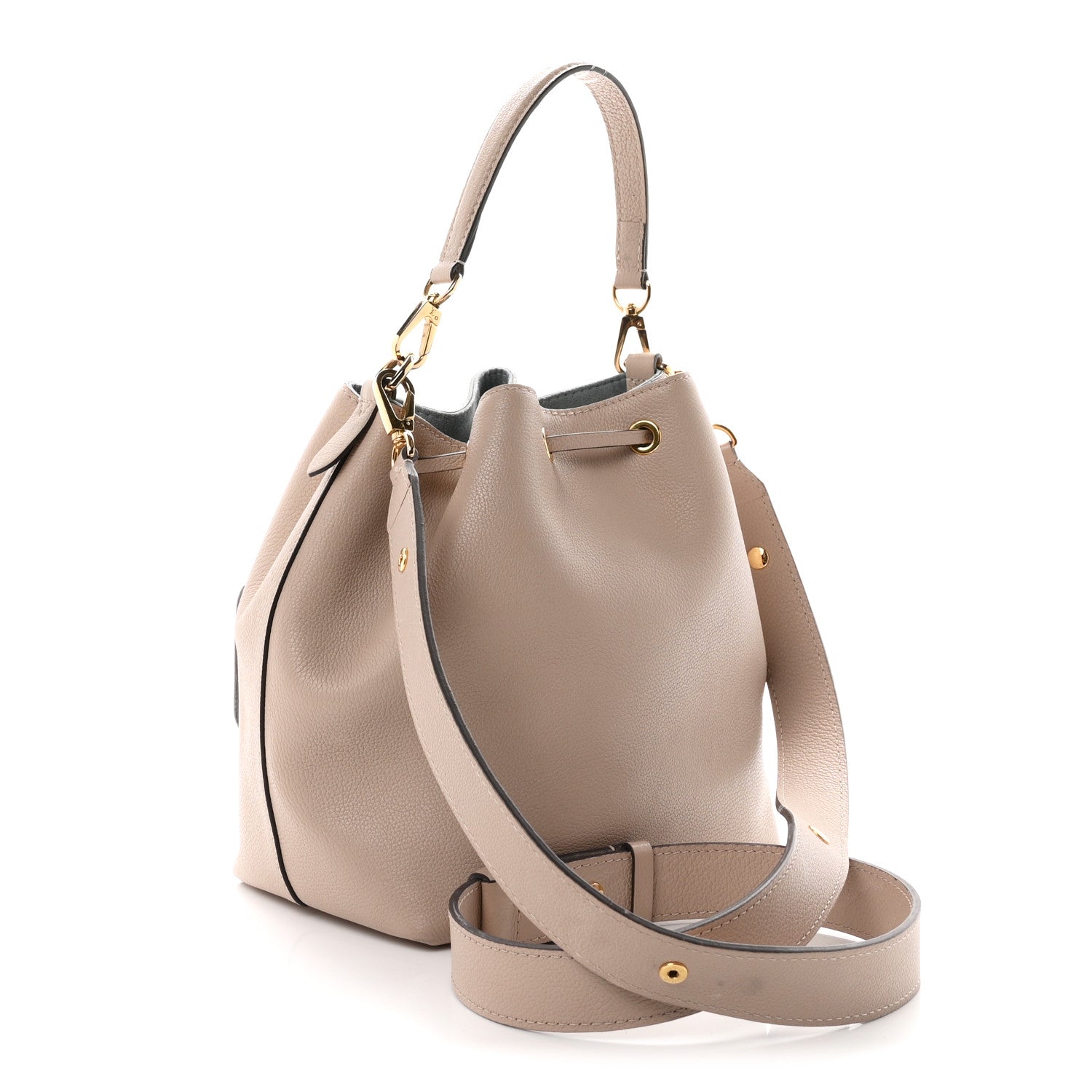 Louis Vuitton Calfskin Lockme Bucket MM Greige 3 of 9