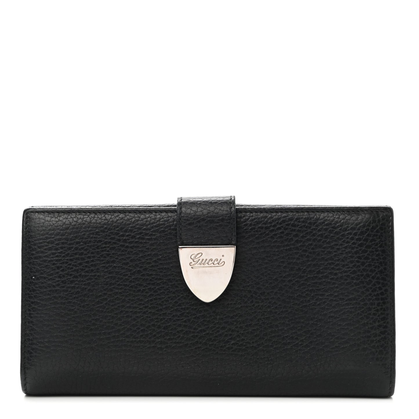 Pebbled Calfskin Continental Wallet Black