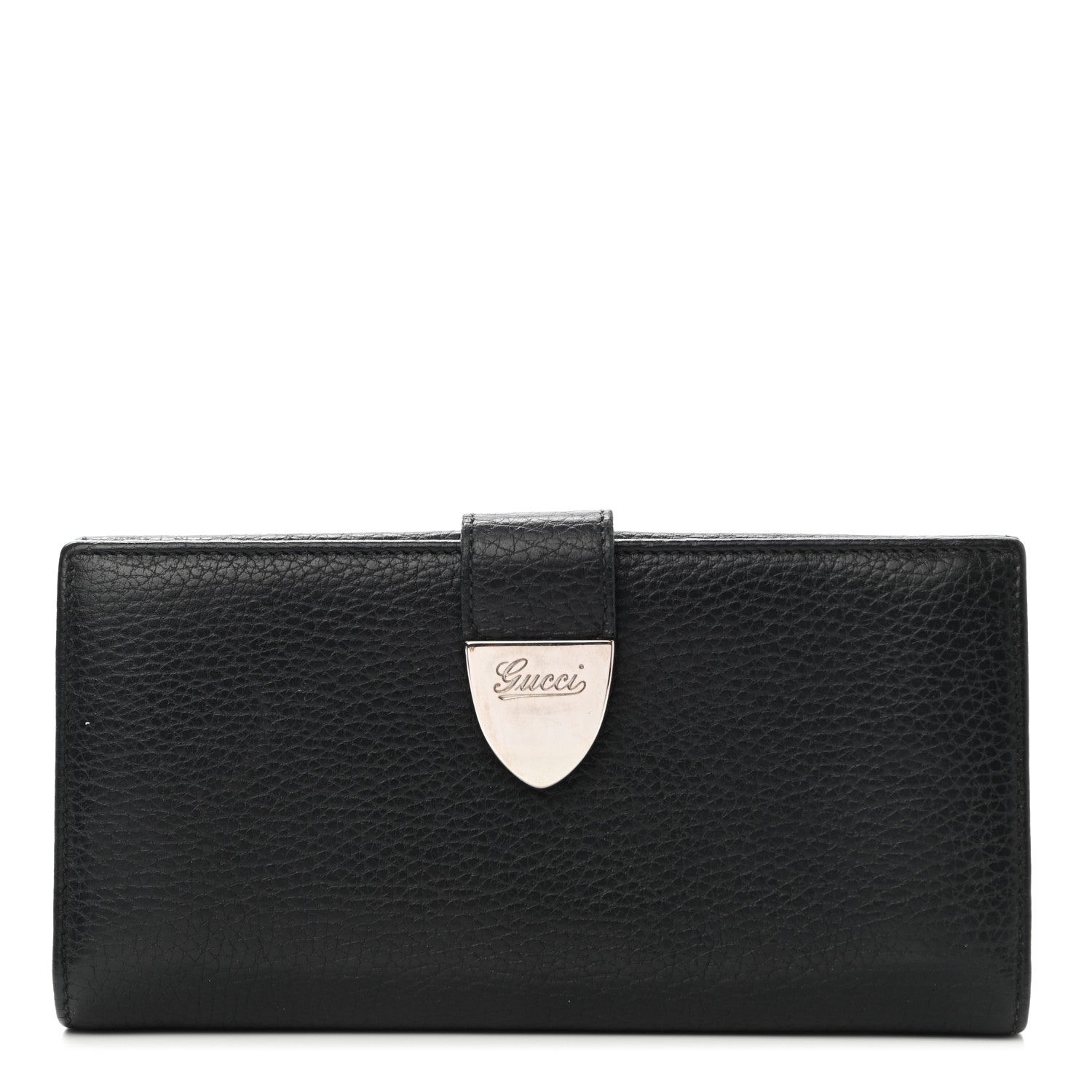 Gucci Pebbled Calfskin Continental Wallet Black 1 of 8