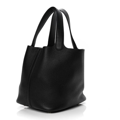 Hermes Taurillon Clemence Picotin Lock 22 MM Black 3 of 7