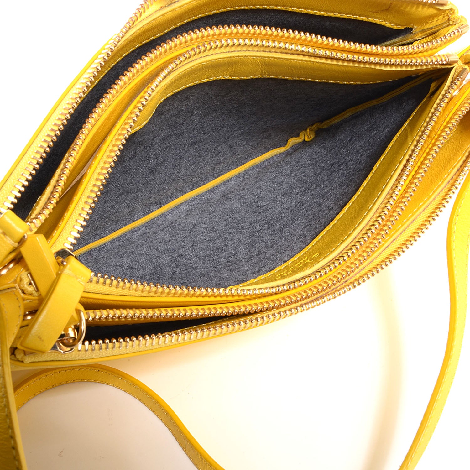 Celine Lambskin Large Trio Crossbody Bag Sun Yellow 4 of 6