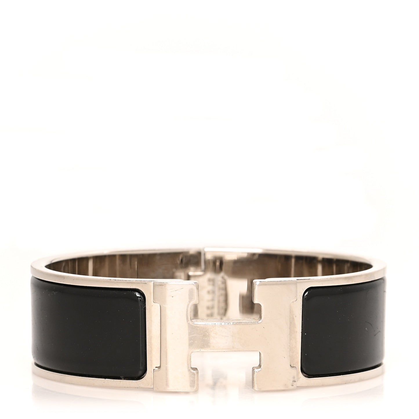 Enamel Wide Clic Clac H Bracelet GM Black