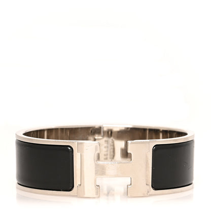 Hermes Enamel Wide Clic Clac H Bracelet GM Black 1 of 5