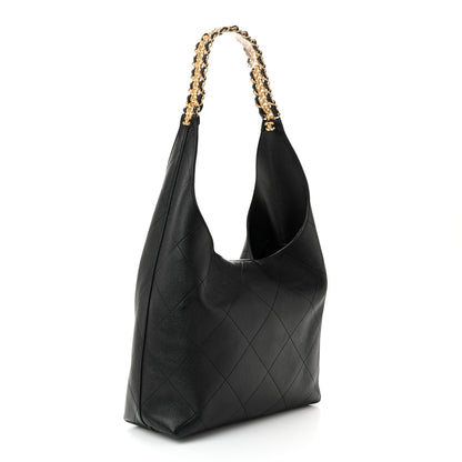 Chanel Shiny Lambskin Quilted Medium Hobo Black 5 of 21