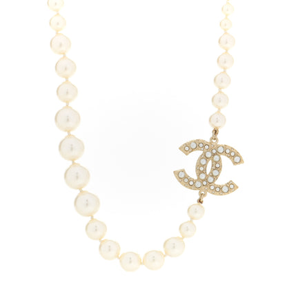 Chanel Pearl CC 100th Anniversary Necklace Light Gold 1 of 14