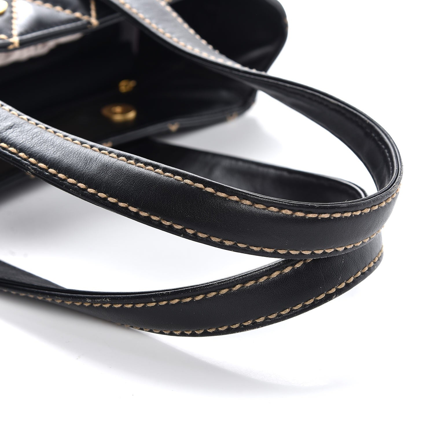Chanel Calfskin Contrast Stitch Surpique Tote Black 10 of 13