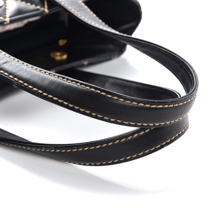 Chanel Calfskin Contrast Stitch Surpique Tote Black 10 of 13