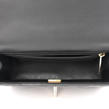 Chanel Lambskin Quilted Mini Top Handle Rectangular Flap Black 5 of 11