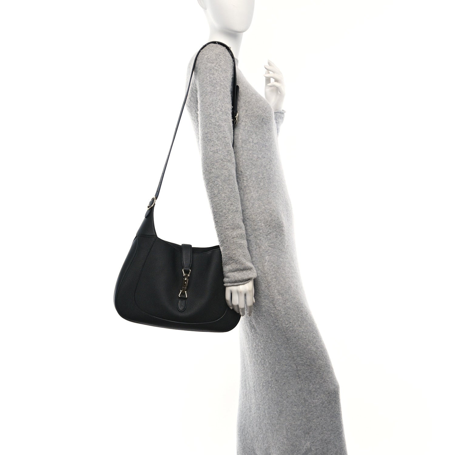 Gucci Pebbled Calfskin Large Jackie 1961 Hobo Black 2 of 10