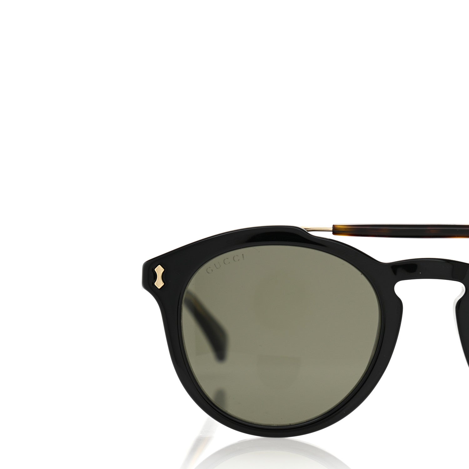 Gucci Round Avana Sunglasses GG0124SA Black Tortoise 5 of 9