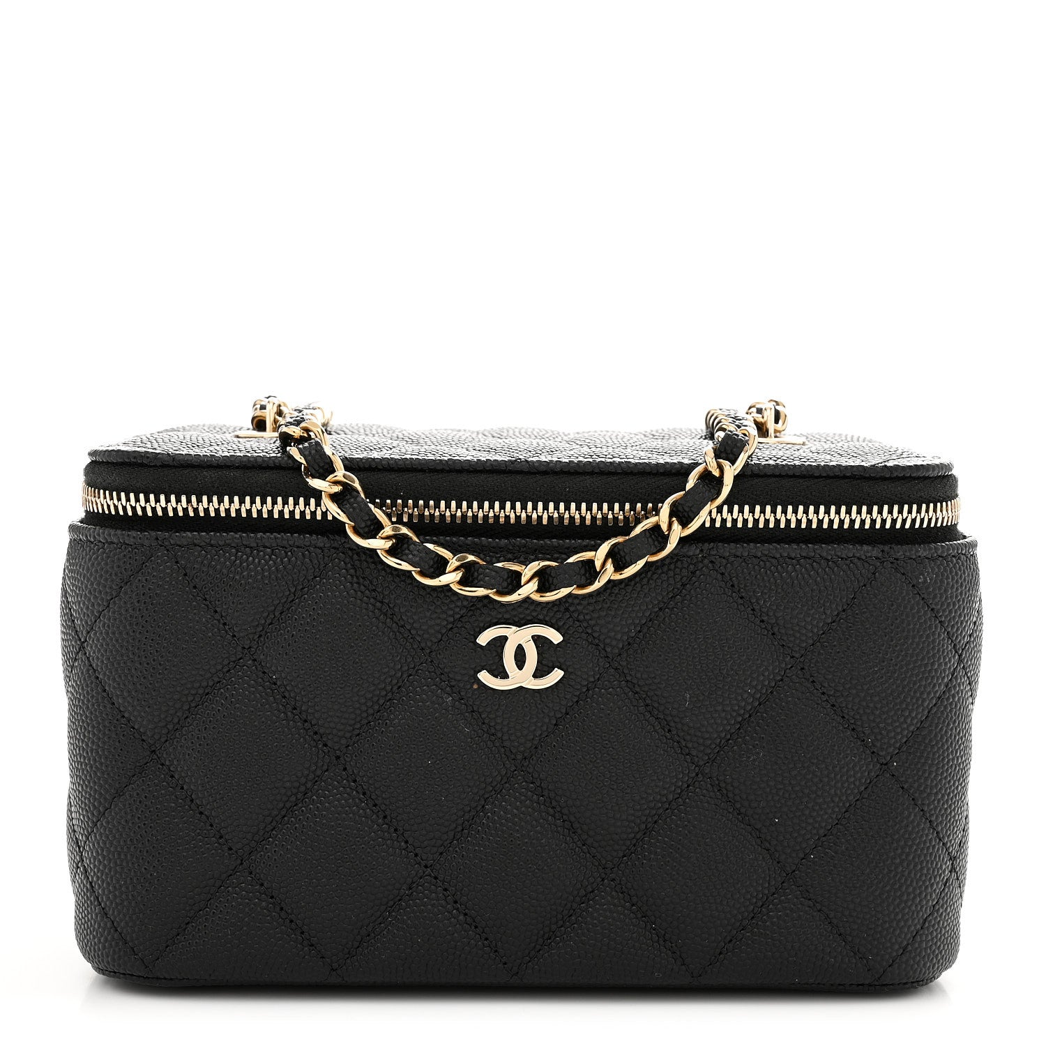 Chanel Caviar Quilted Small Tiny CC Vanity Case With Chain Black 1 of 11