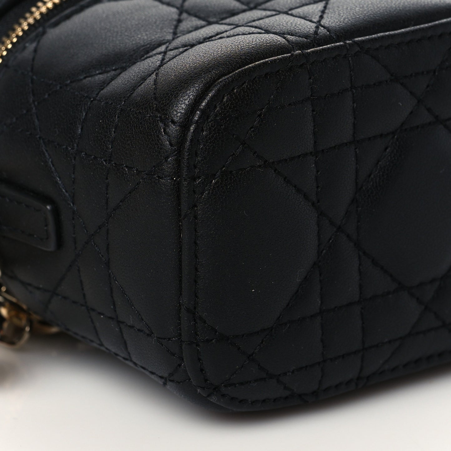 Lambskin Cannage Micro Lady Dior Vanity Case Black