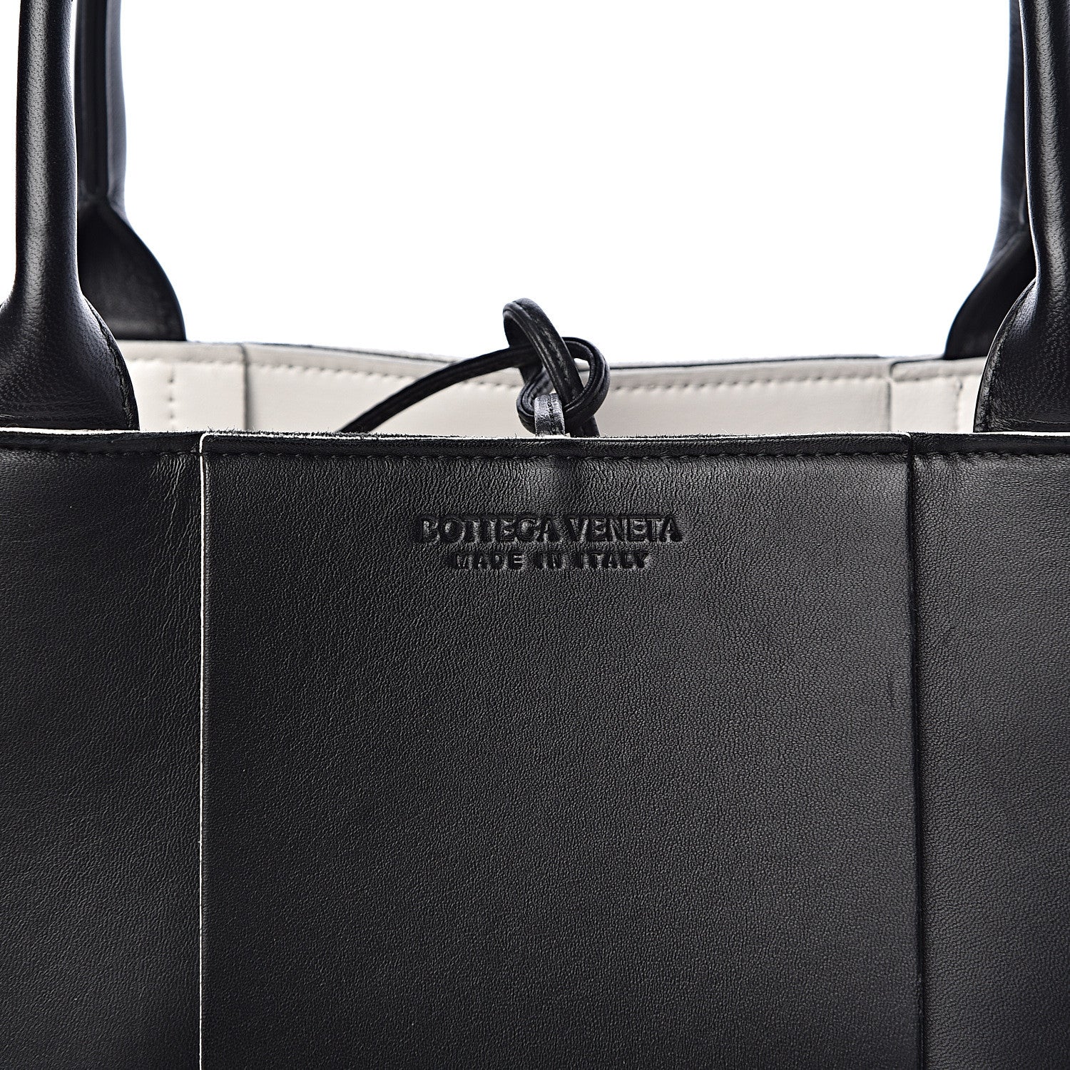 Bottega Veneta Nappa Maxi Intrecciato Medium Arco Tote Black White 10 of 10