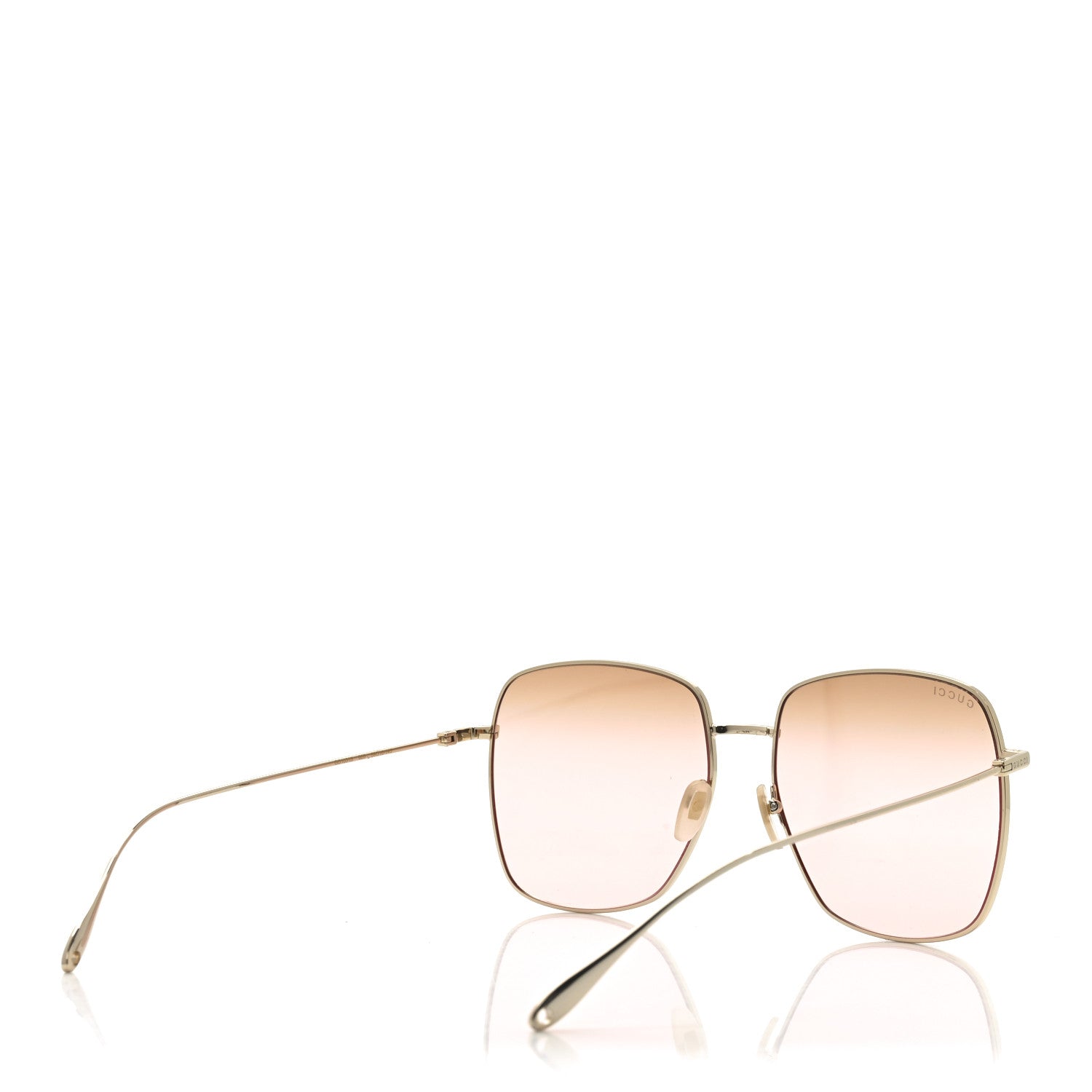 Gucci Metal Fork Square Frame Red Panda Charm Sunglasses GG1031S Pink 4 of 7