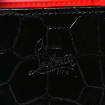 Christian Louboutin Crocodile Embossed Calfskin Spikes Loubinthesky Paloma Crossbody Phone Case Black 6 of 10
