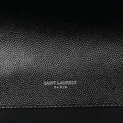 Saint Laurent Grain De Poudre Textured Mixed Matelasse Triquilt Medium Monogram Satchel Black 7 of 11