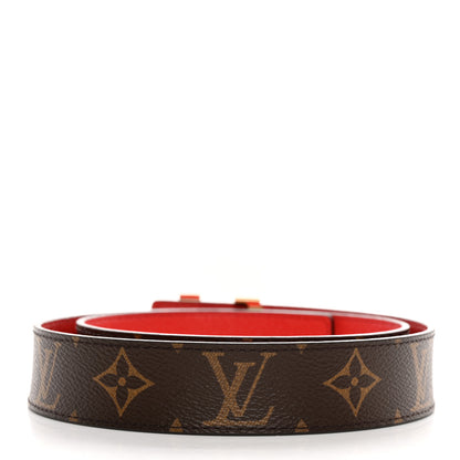 Louis Vuitton Monogram Calfskin LV Initiales Reversible Belt 75 30 Red 2 of 6
