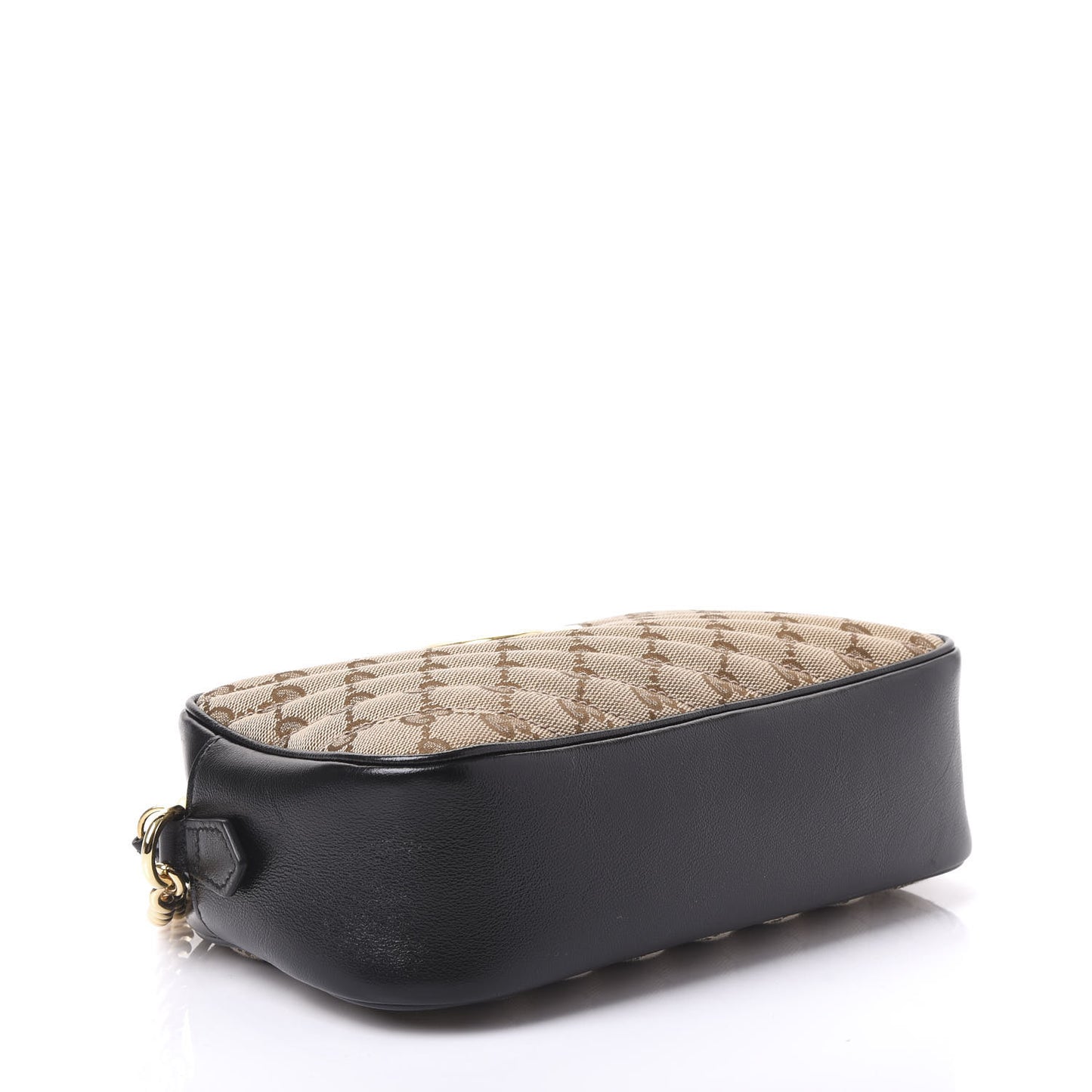 Monogram Matelasse Diagonal Small GG Marmont Chain Shoulder Bag Beige Black