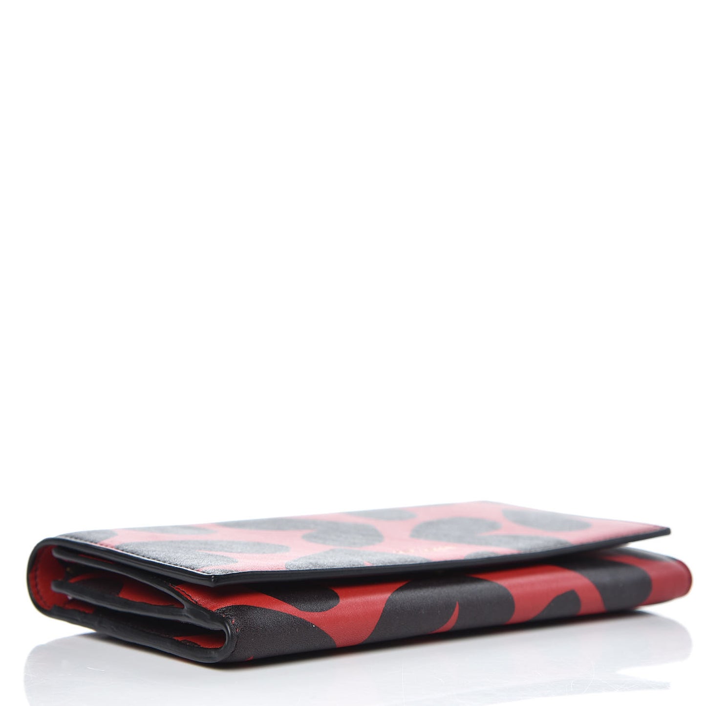 Nappa Big Hearts Large Marquage Flap Wallet Black Red