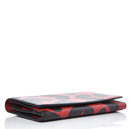 Saint Laurent Nappa Big Hearts Large Marquage Flap Wallet Black Red 4 of 8