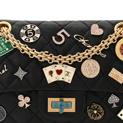 Chanel Aged Calfskin Lucky Charms 2.55 Reissue 224 Flap Black 8 of 10