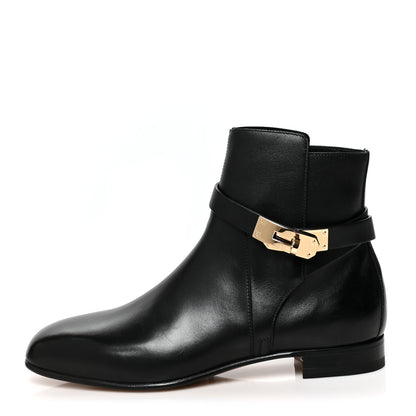 Hermes Calfskin Neo Low Boots 38.5 Black 1 of 8