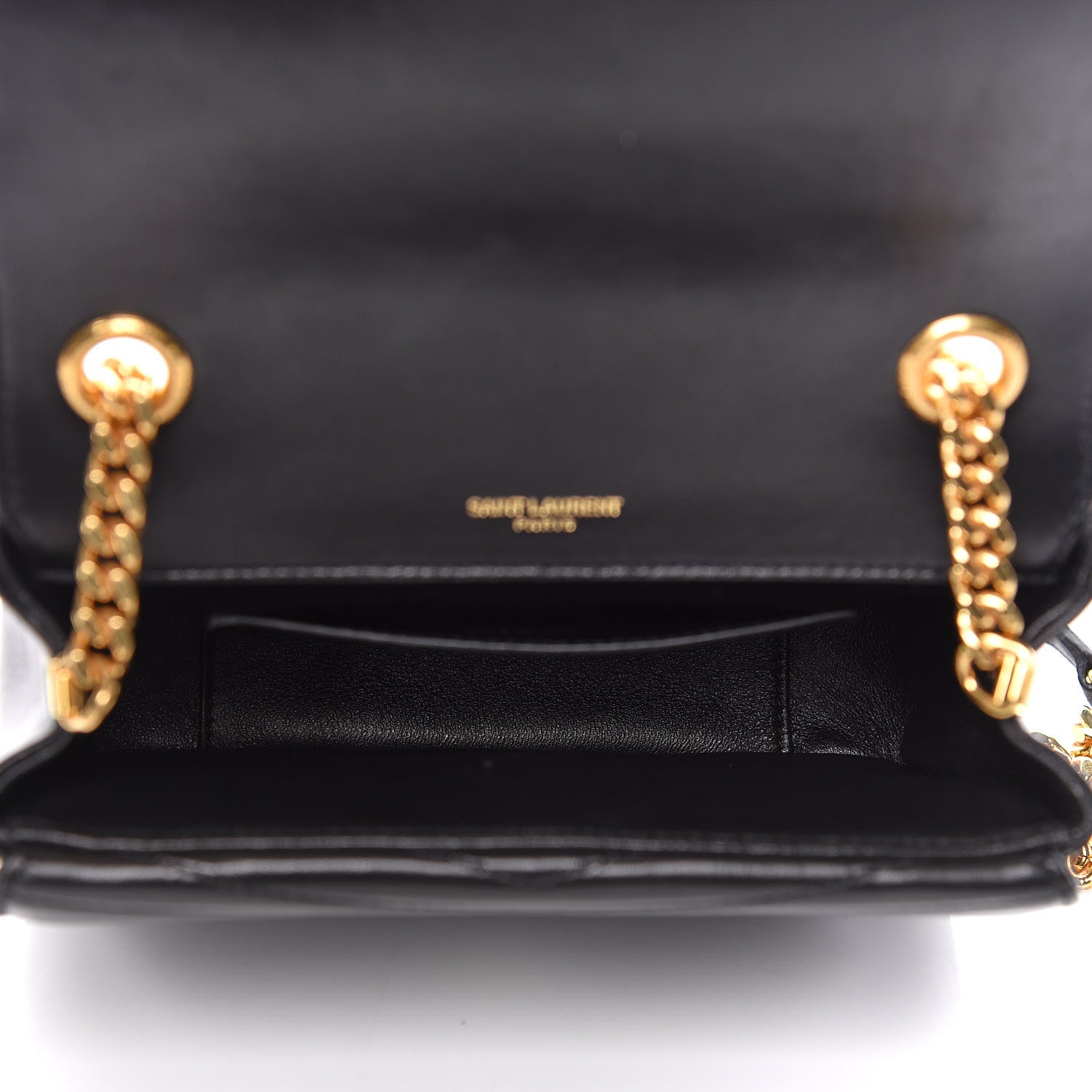 Saint Laurent Lambskin Matelasse Chevron Monogram Small Sulpice Bag Black 5 of 10
