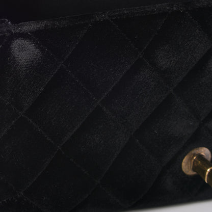 Chanel Velvet Quilted Mini Rectangular Flap Black 10 of 13