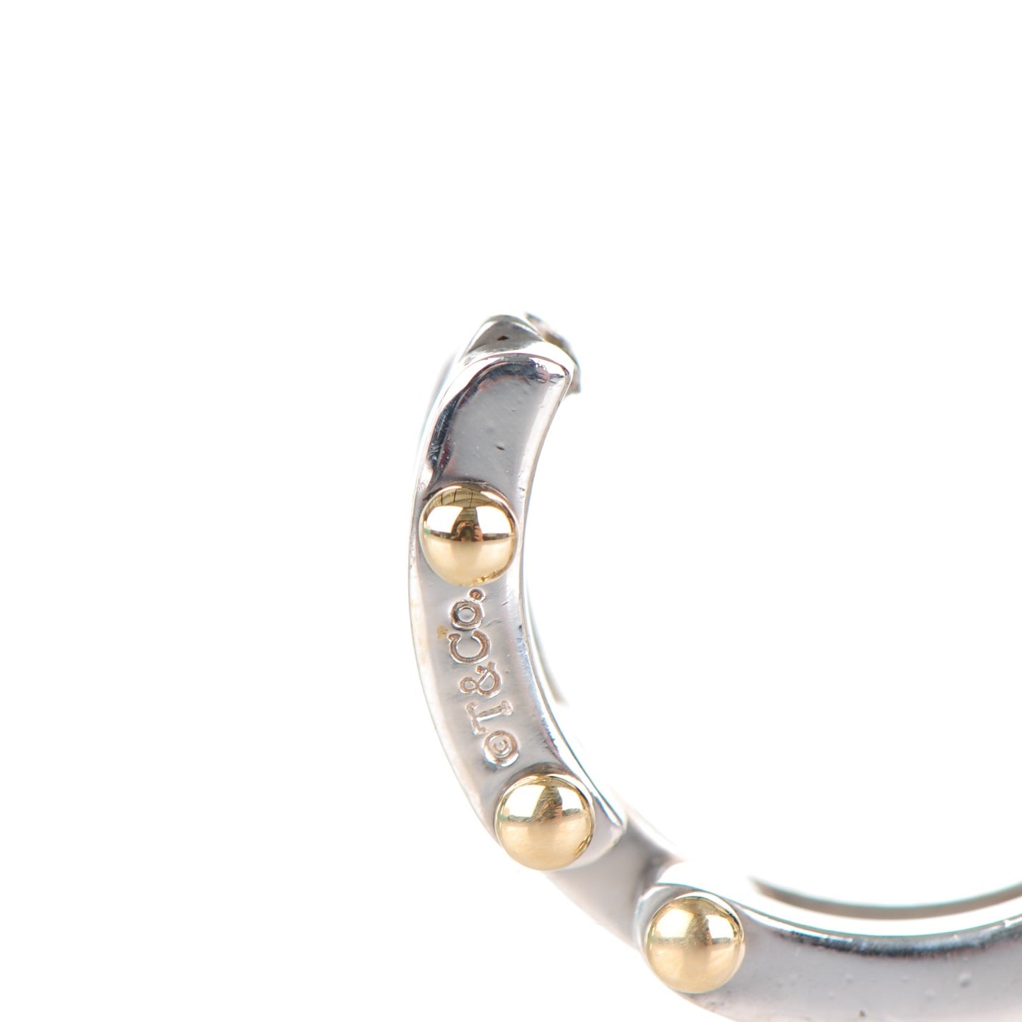 Sterling Silver 18K Yellow Gold Gatelink Hoop Earrings