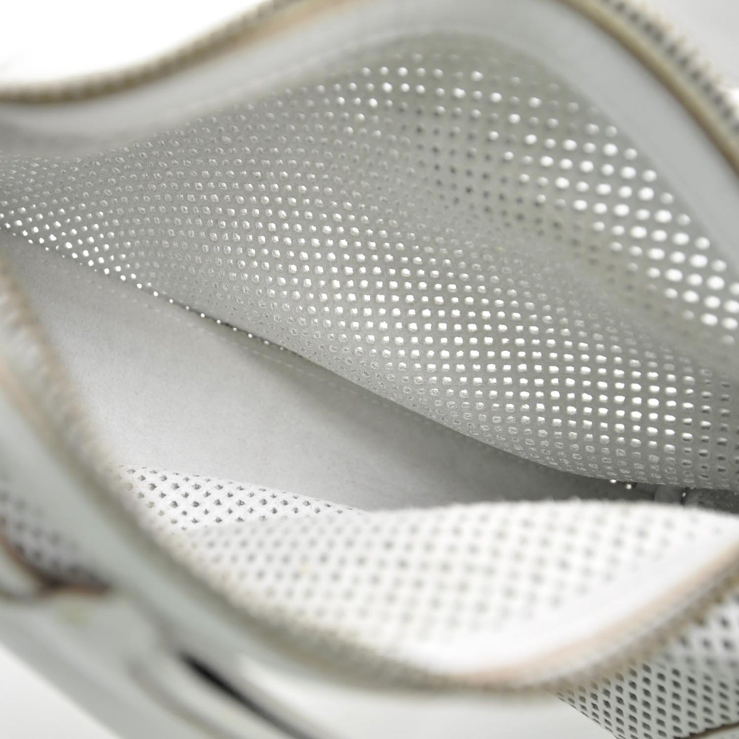 Perforated Leather Shoulder Bag White