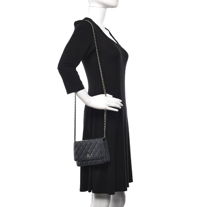 Chanel Caviar Quilted Wallet On Chain WOC Navy Blue 2 of 11