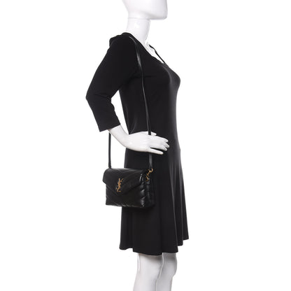 Saint Laurent Calfskin Y Quilted Monogram Toy Loulou Crossbody Bag Black 2 of 11