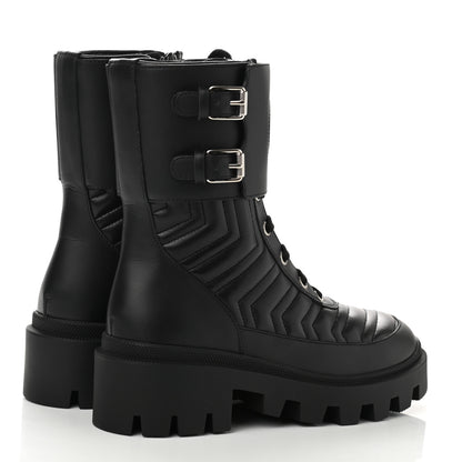 Gucci Nappa Frances GG Matelasse Platform Combat Boots 36 Black 4 of 9