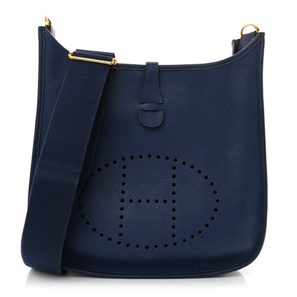 Hermes Taurillon Clemence EVELYNE III PM Bleu Encre 1 of 13