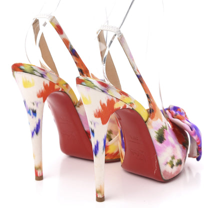 Christian Louboutin Satin Bouquet Vendome Sling 120 Pumps 39.5 Multicolor 4 of 9