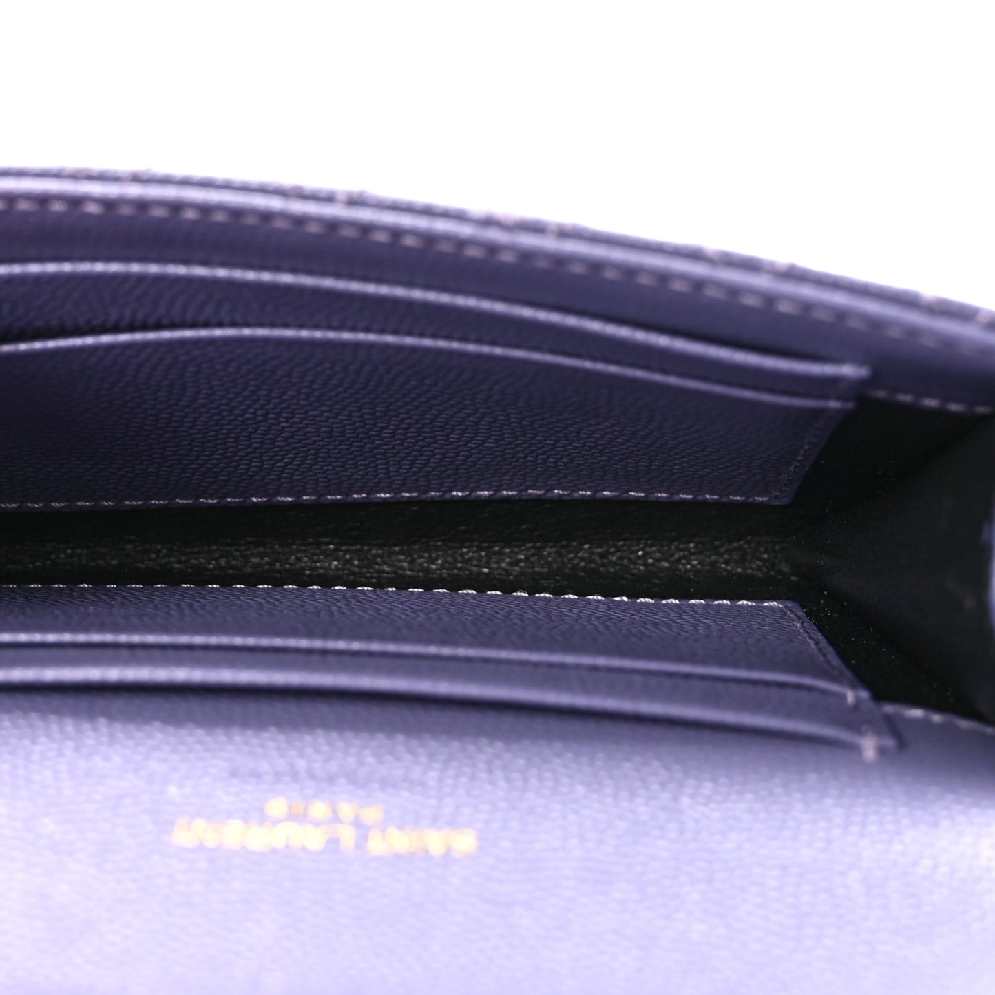 Grain De Poudre Textured Mixed Matelasse Triquilt Small Monogram Envelope Wallet Dark Wisteria