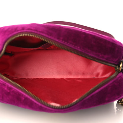 Gucci Velvet Matelasse Small GG Marmont Chain Shoulder Bag Fuchsia Violet Cyclamen 5 of 9