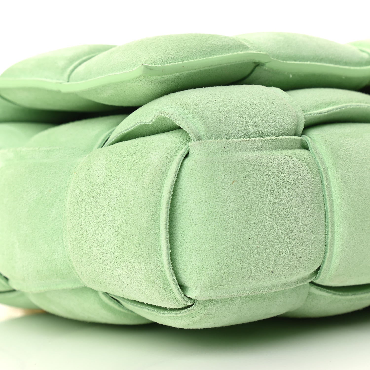 Bottega Veneta Suede Maxi Intrecciato Padded Chain Cassette Crossbody Bag Wasabi 7 of 9