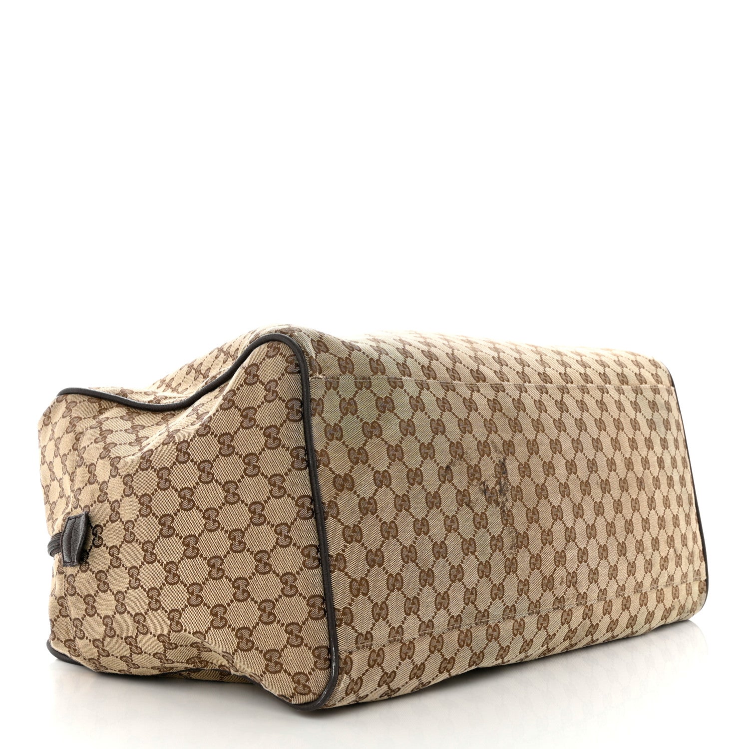 Gucci GG Monogram Web Large Collapsible Carry On Duffle Beige Brown 3 of 10