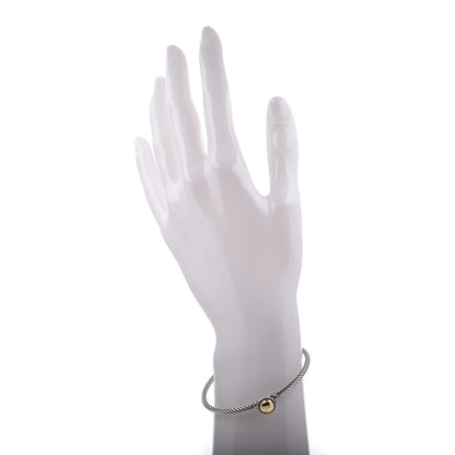 David Yurman Sterling Silver 18K Yellow Gold 3mm Chatelaine Bracelet 2 of 5