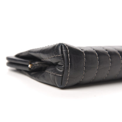 Chanel Lambskin Vertical Quilted Mademoiselle Clutch Black 7 of 8
