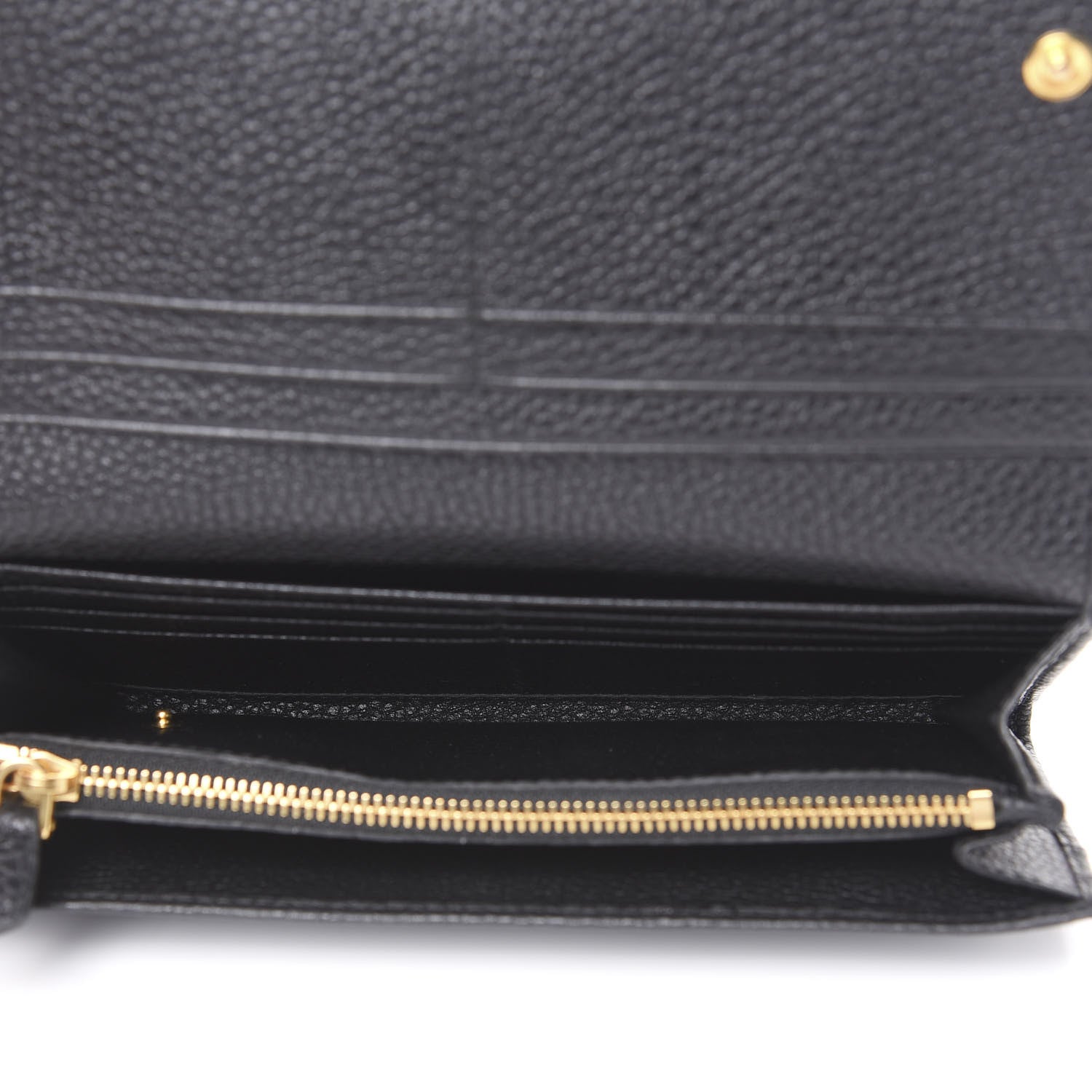 Prada Vitello Daino Continental Flap Wallet Black 4 of 7
