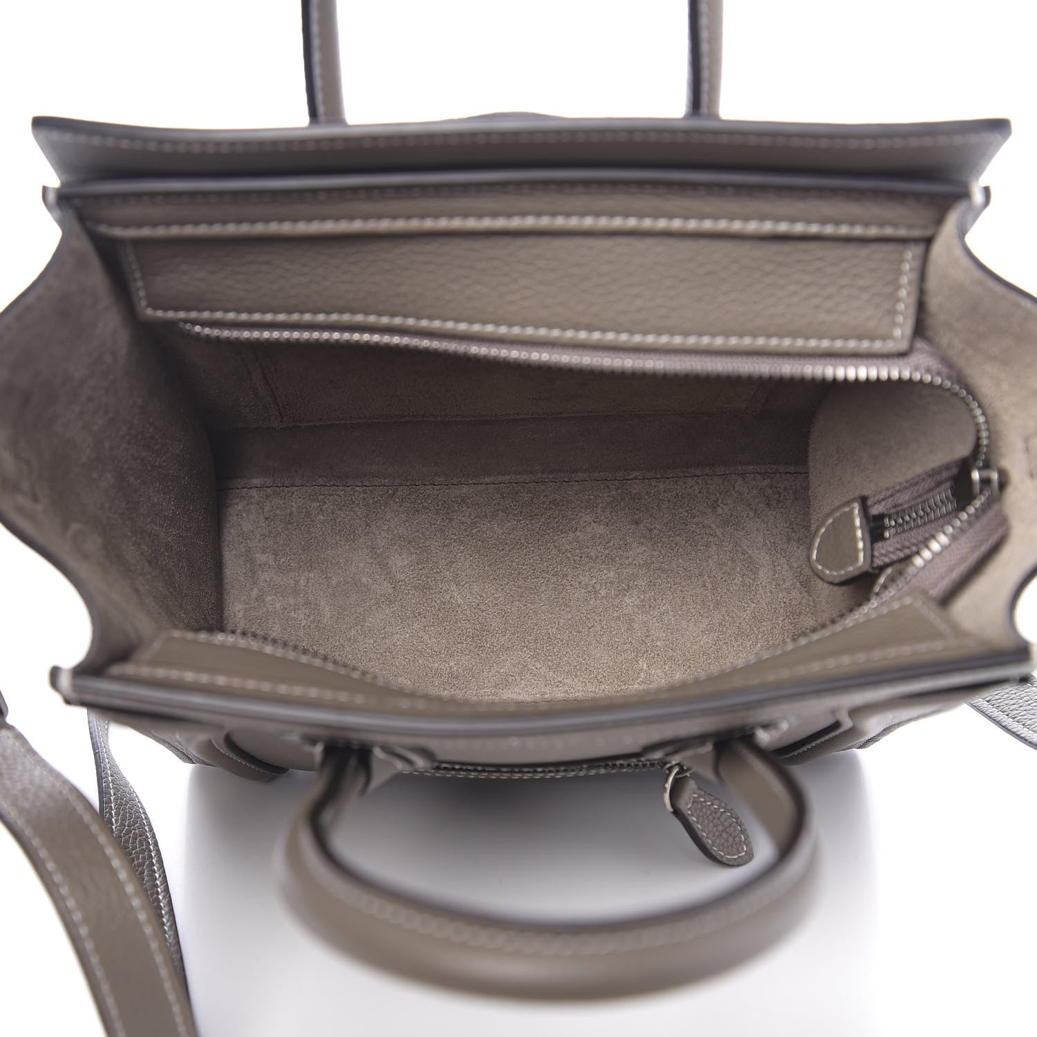 Celine Drummed Calfskin Nano Luggage Souris 5 of 9