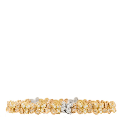 Pasquale Bruni 18K Yellow White Rose Gold Diamond Flower Link Bracelet 2 of 3