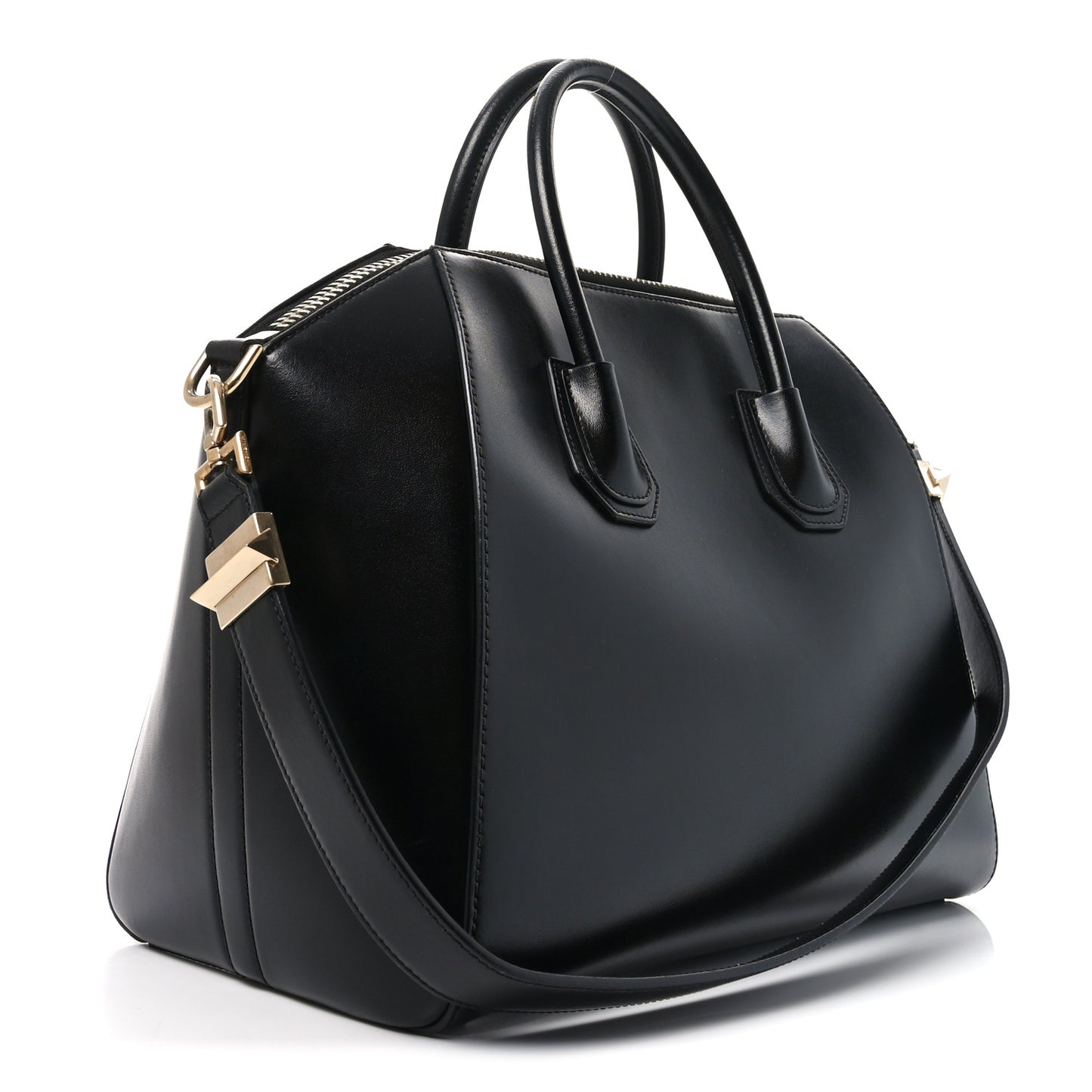 Shiny Lord Calfskin Medium Antigona Black